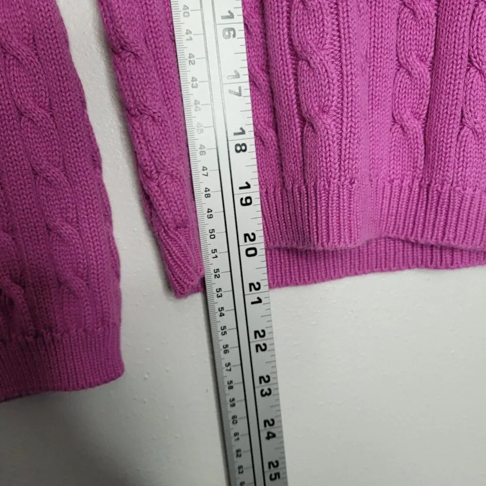 Vintage Lilly Pulitzer pink cable knit preppy girlie long sleeve sweater